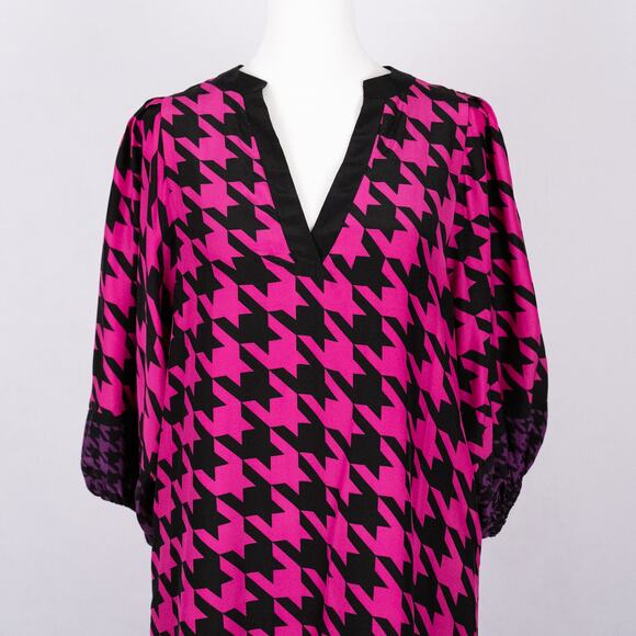 Alice Trixie 100% Silk Dress Women's SZ XS Retro Psychedelic Colorful Geometric - Picture 2 of 7